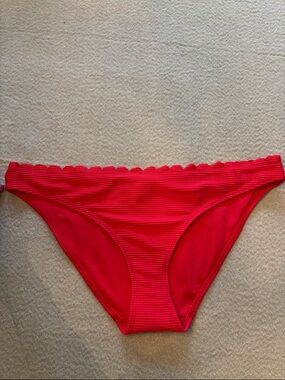 Accessorize Red Ribbed Bikini Bottom